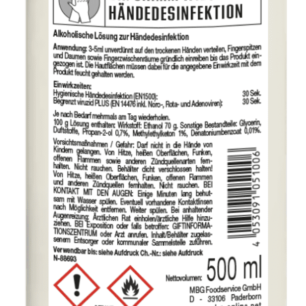 MBG produziert ab sofort Händedesinfektionsmittel und spendet 10.000 Liter an Altersheime und Pflegeeinrichtungen
