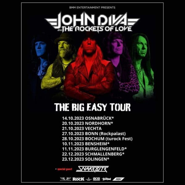 JOHN DIVA AND THE ROCKETS OF LOVE zusammen mit SNAKEBITE auf Tour